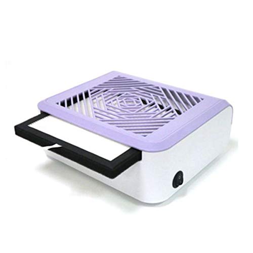45W Nail Dust Collector, DIY Fingernail Art Design Tools High Power Salon Vacuum Cleaner Professional Pedicure Manicure Machine (Purple)
