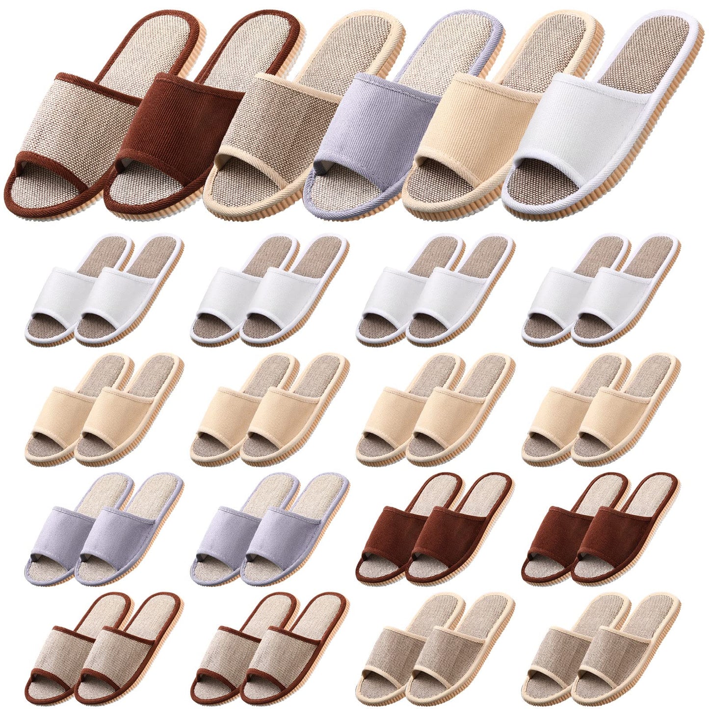 16 Pairs Open Toe Breathable Slippers Bulk Disposable Slippers for Guests Washable House Slipper for Women Men Non Slip Spa Slipper Comfortable Slipper Bulk for Guests Home Bedroom Hotel Travel Unisex