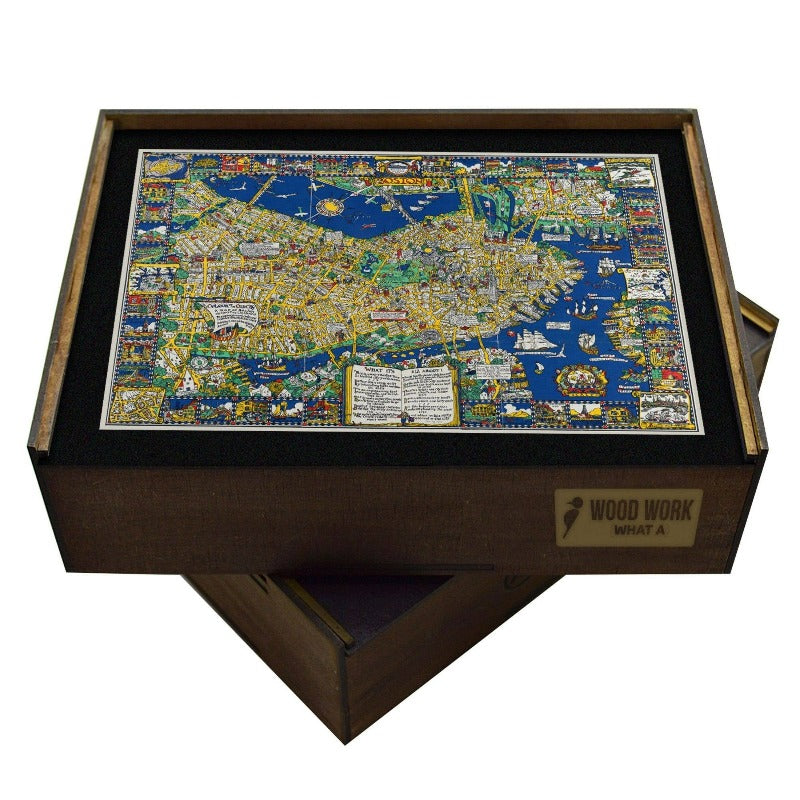WAWW Wooden Puzzles | Antique BOSTON Map