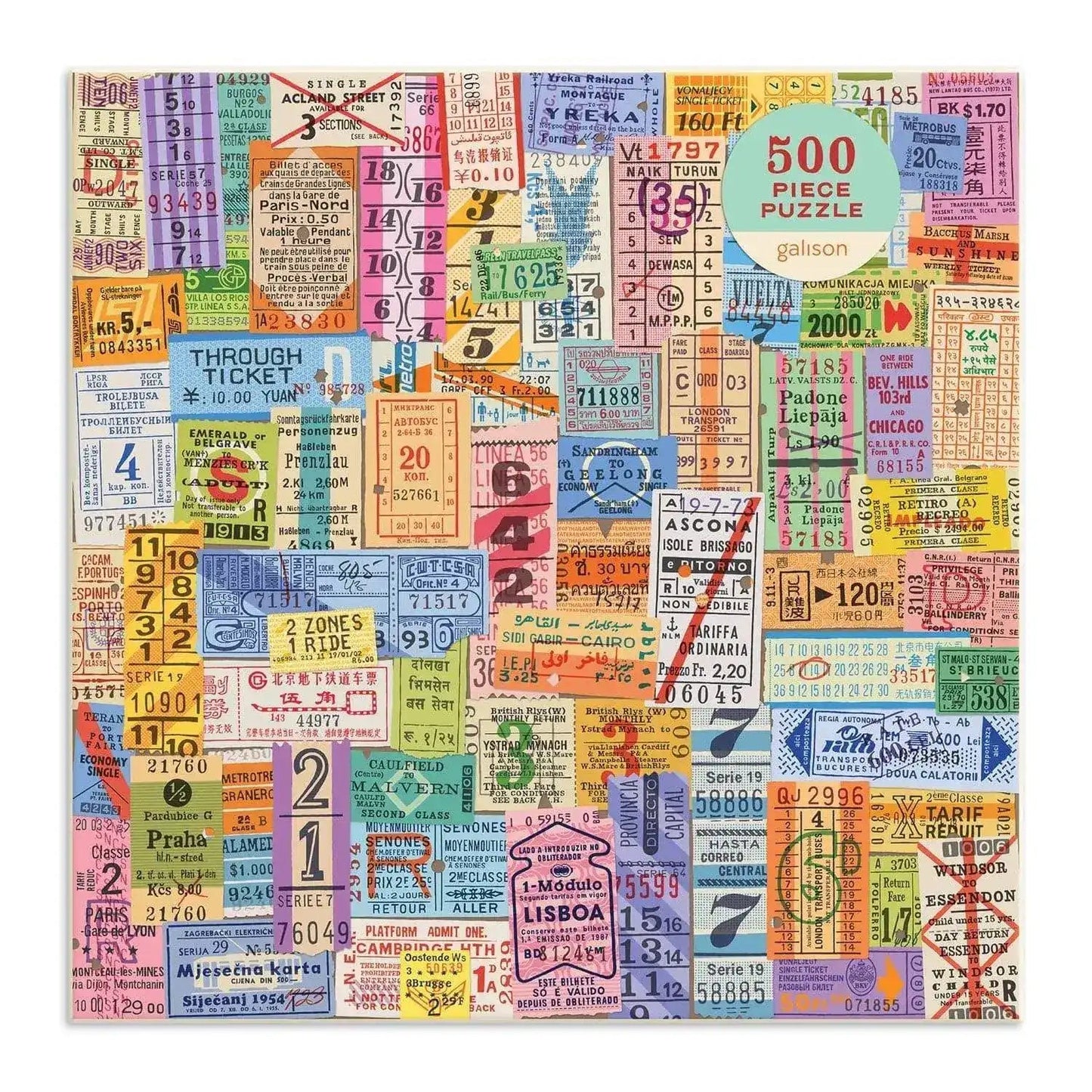 Troy Litten Vintage Travel Tickets 500 Piece Jigsaw Puzzle