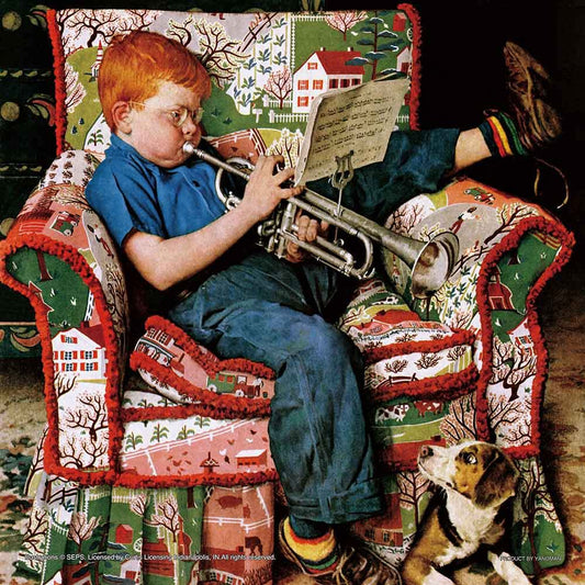 Yanoman 306Pc Jigsaw Puzzle Norman Rockwell Trumpet Practice Japan (25X25Cm)