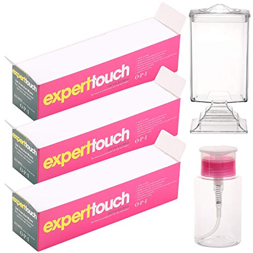 3 Pack Lint Free Nail Wipes Polish Remover Acrylic Gel Nail with 1 Pump Bottle Dispenser and 1 Cotton Pads Holder