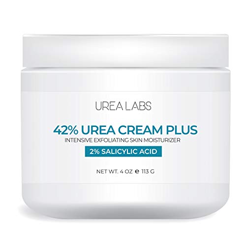 UREA LABS | 42% Urea Cream PLUS w/ 2% Salicylic Acid, 4 Oz Highest Potency Intensive Exfoliating Foot Cream Corn & Callus Remover Skin Moisturizer to Soften Calluses, Damaged Skin & Nails (1)