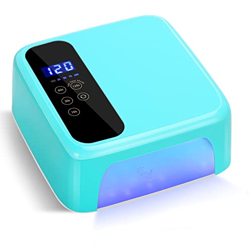 XttnBM Cordless UV LED Nail Lamp 72W Professional Nail Dryer with Touch Screen, 36 UV/LED Beads, 15600mAh Rechargeable Battery, 4 Timers, Auto Sensor, Portable Gel UV LED Curing Light Lamp for Nails