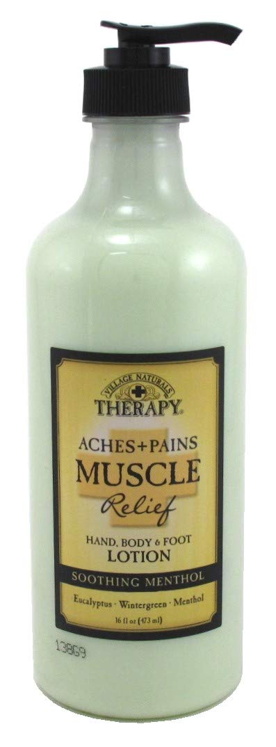 Village Naturals Aches + Pains Muscle Relief Lotion 16 Ounce (473ml) (6 Pack)