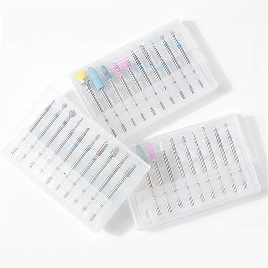 30pcs Mill Ceramic Diamond Nail Drill Bit Brushes Ball Stone Cuticle Cleaner Manicure Machine Rotary Burr Pedicure Tools Nail Files Electric Machine Accessory