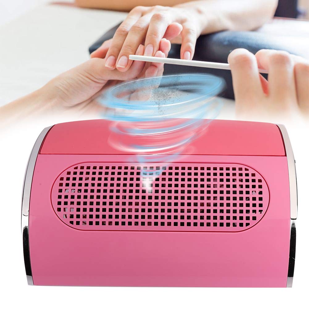 40W Hand Rest Nail Dust Collector, Professional 3 Fan Nail Vacuum Cleaner with 2 Dust Collecting Bags, Nail Art Machine for Salon and Home Use(US)