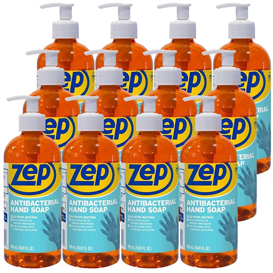Zep Industrial Antibacterial Hand Soap - 16.9 Ounce (Case of 12) R46124 - Mild Formula, Removes Dirt and Soils From Hands