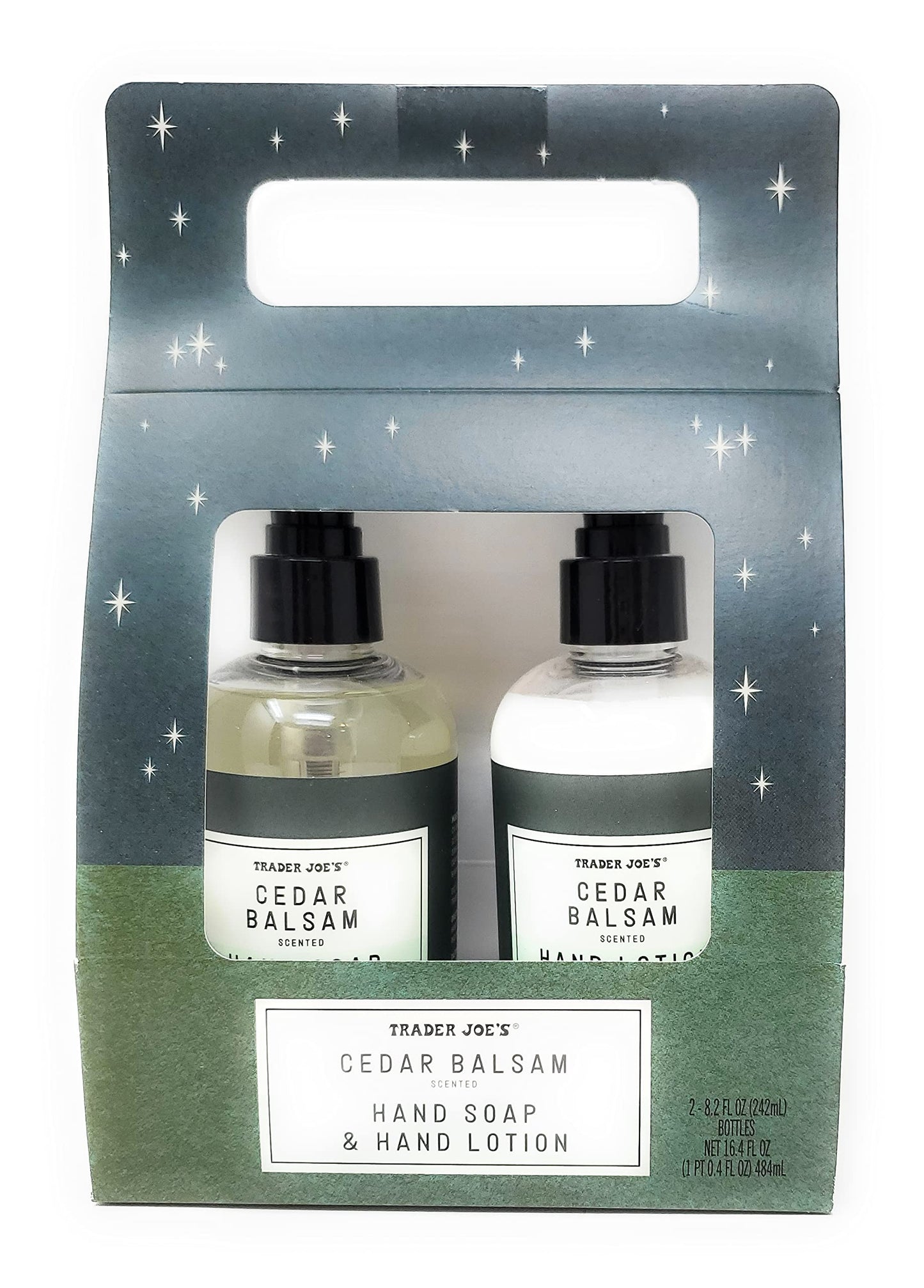 Trader Joe's Cedar Balsam Scented Hand Soap & Hand Lotion 2-8.2 Fl Oz Bottles - Pack of 1