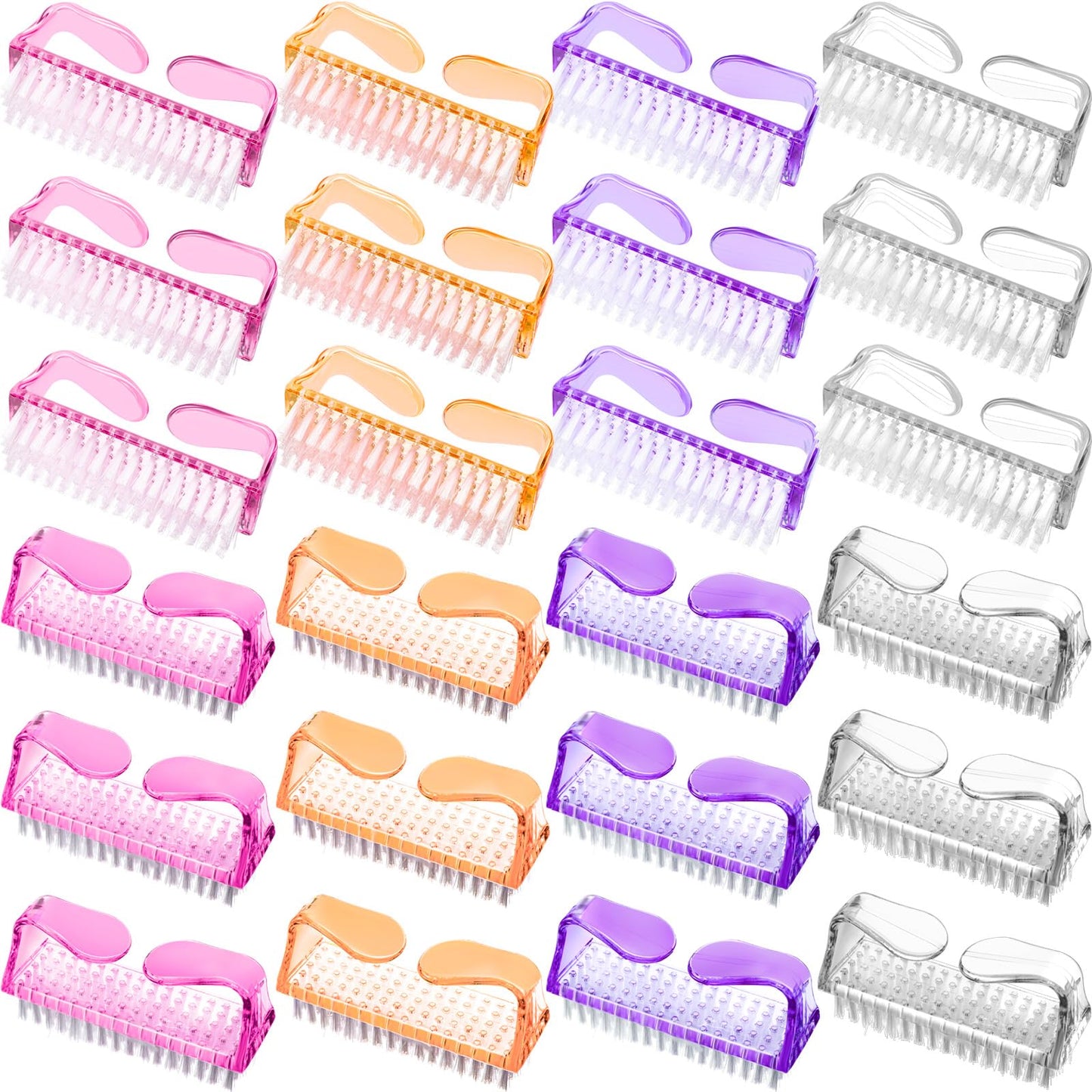 100 Pcs Nail Cleaning Brush Bulk Handle Grip Nail Brush Nail Brush Cleaner for Hands Feet Nail Cleaning Kit Pedicure for Toes and Nails Men Women, 3.15 x 1.57 x 1.02 inches
