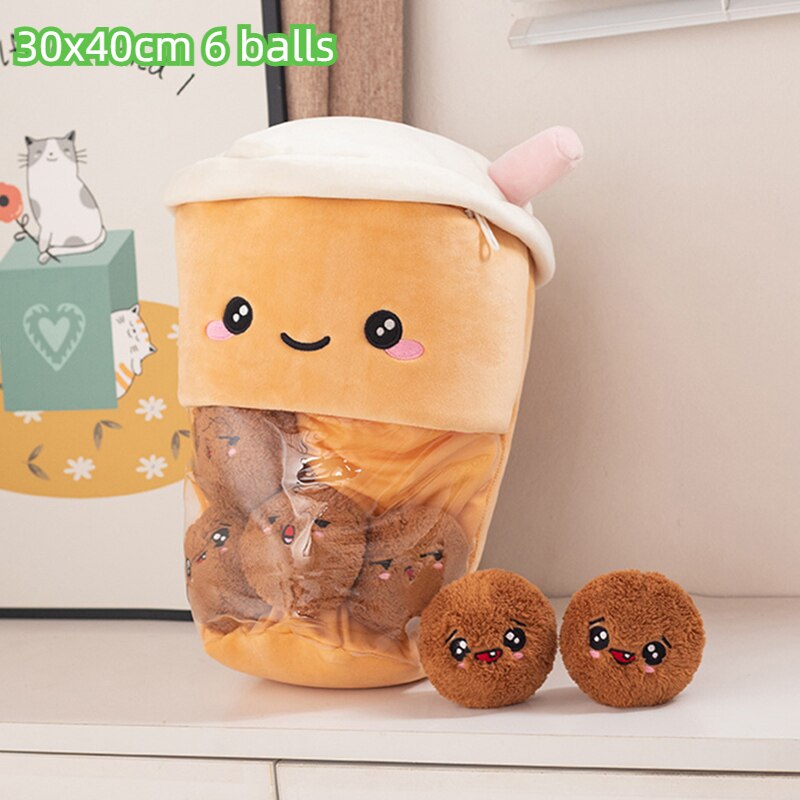 30x40cm Bubble Tea Plush Pillow